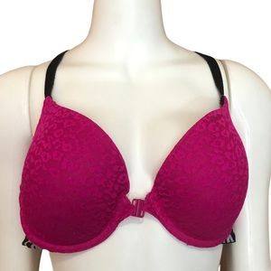 PINK Victoria’s Secret Strappy Back Pink Lace Push Up Bra 36C